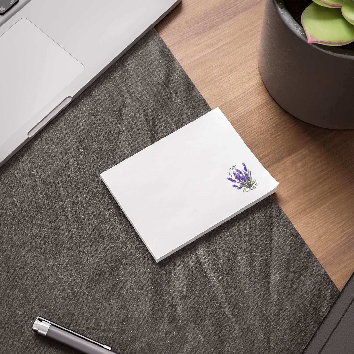 Lavender Floral Post-it Notes — "Let God Carry It" Decorative Sticky Pads