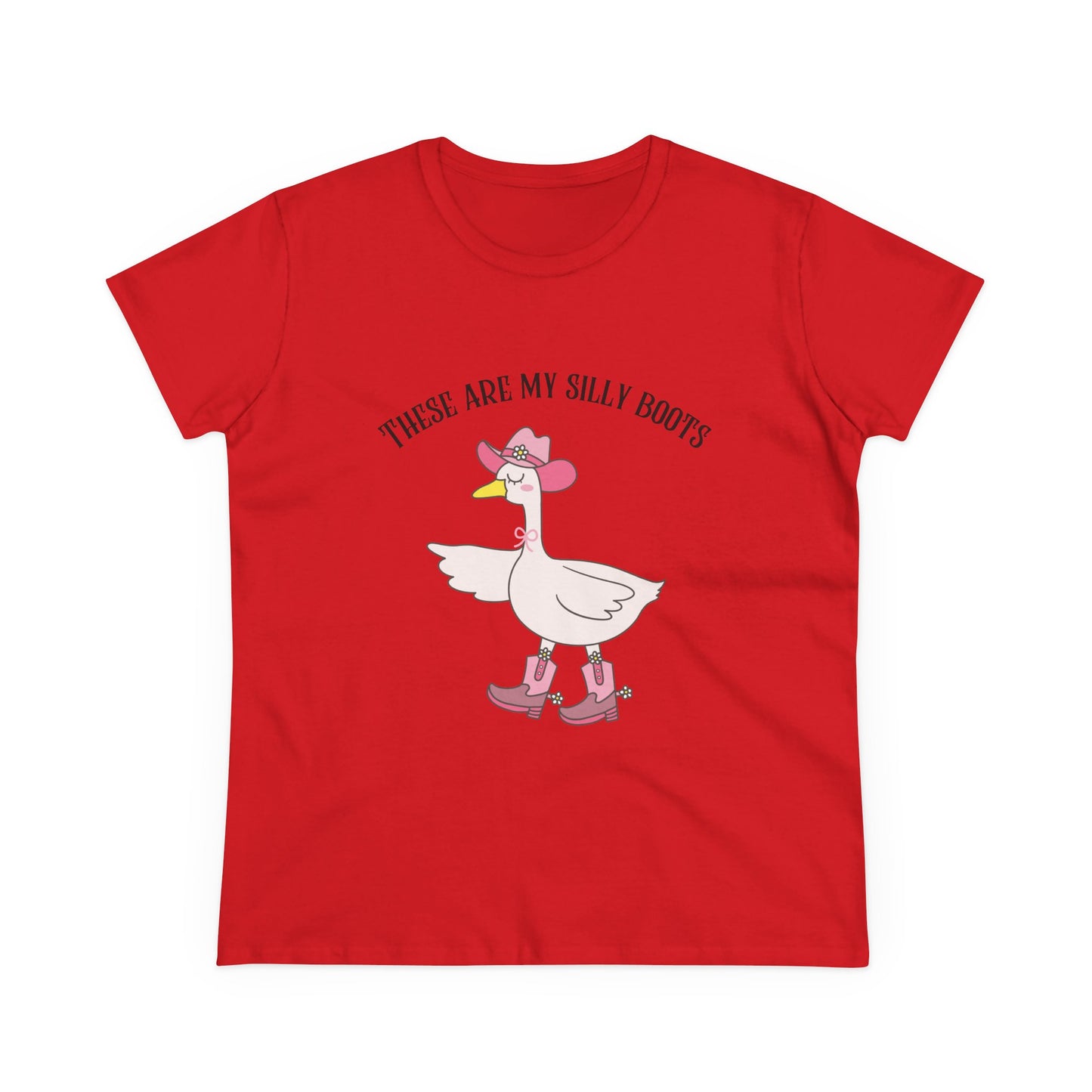 Silly Boots Women's Cotton Tee - Fun Quirky Goose Shirt
