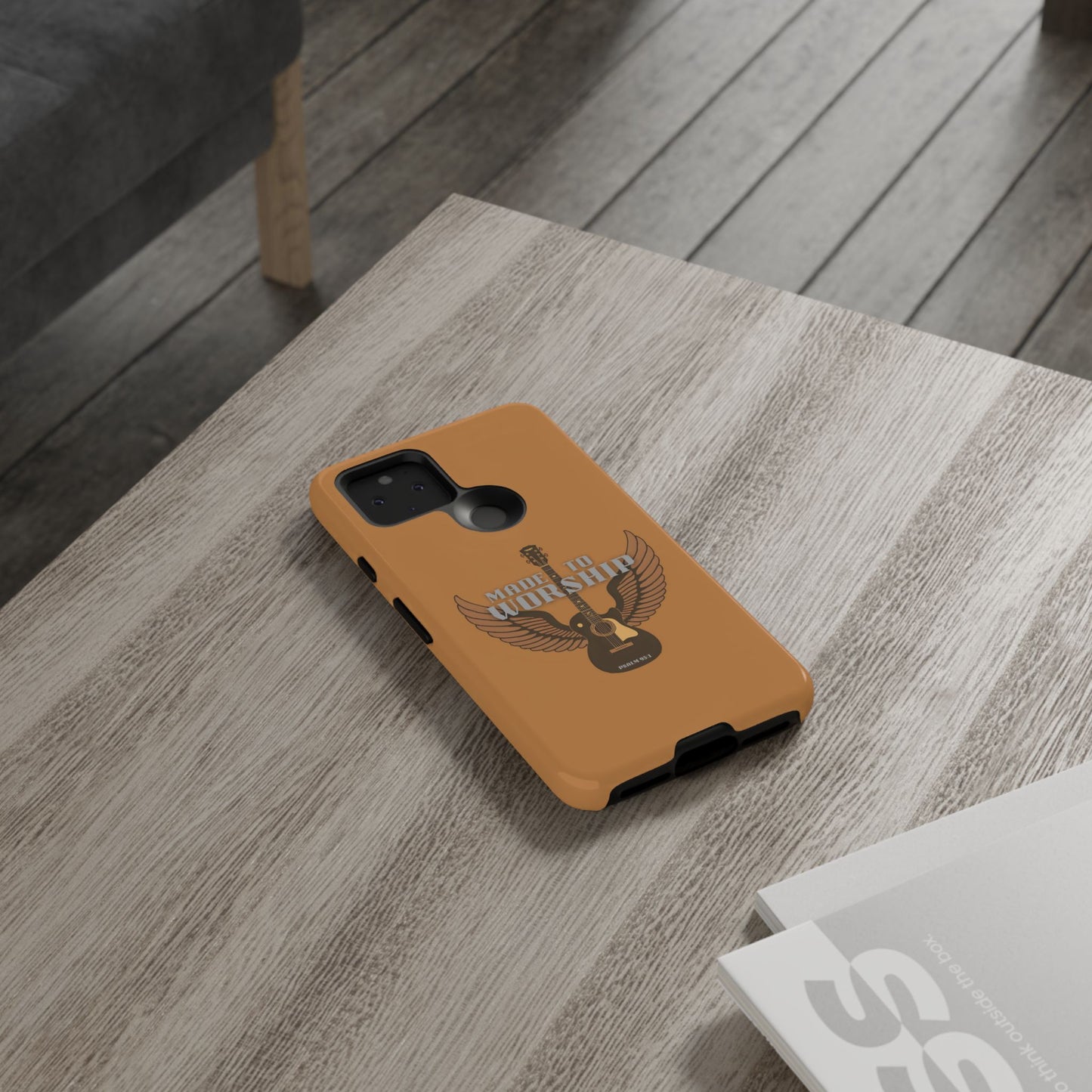 Tough Phone Case — "Made to Worship" Acoustic Guitar Wings Design