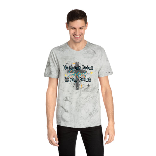 Fall Inspired Unisex Color Blast T-Shirt - No Hocus Pocus, Jesus is My Focus