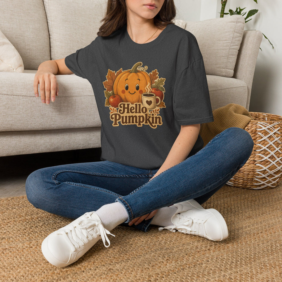 Hello Pumpkin T-Shirt — Cute Vintage Pumpkin Fall Tee