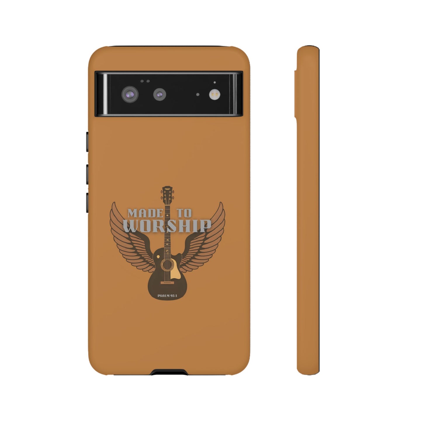 Tough Phone Case — "Made to Worship" Acoustic Guitar Wings Design