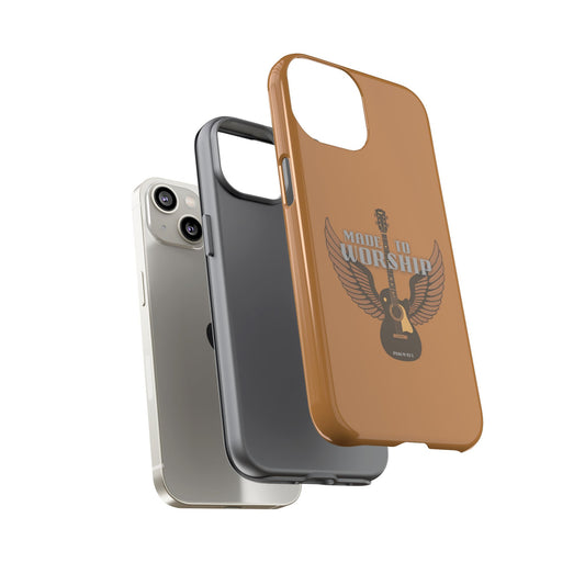 Tough Phone Case — "Made to Worship" Acoustic Guitar Wings Design