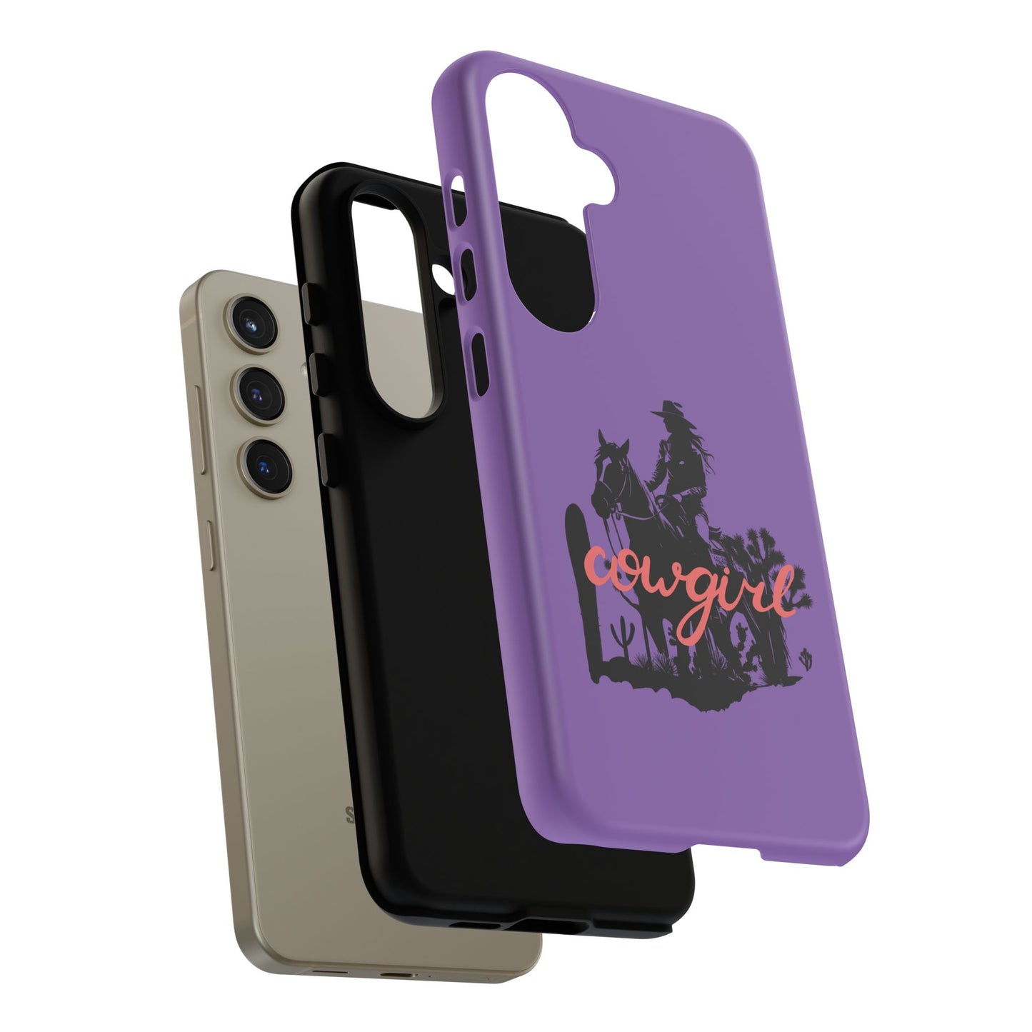 Cowgirl Phone Case — Purple Western Rider Protective Phone Cover