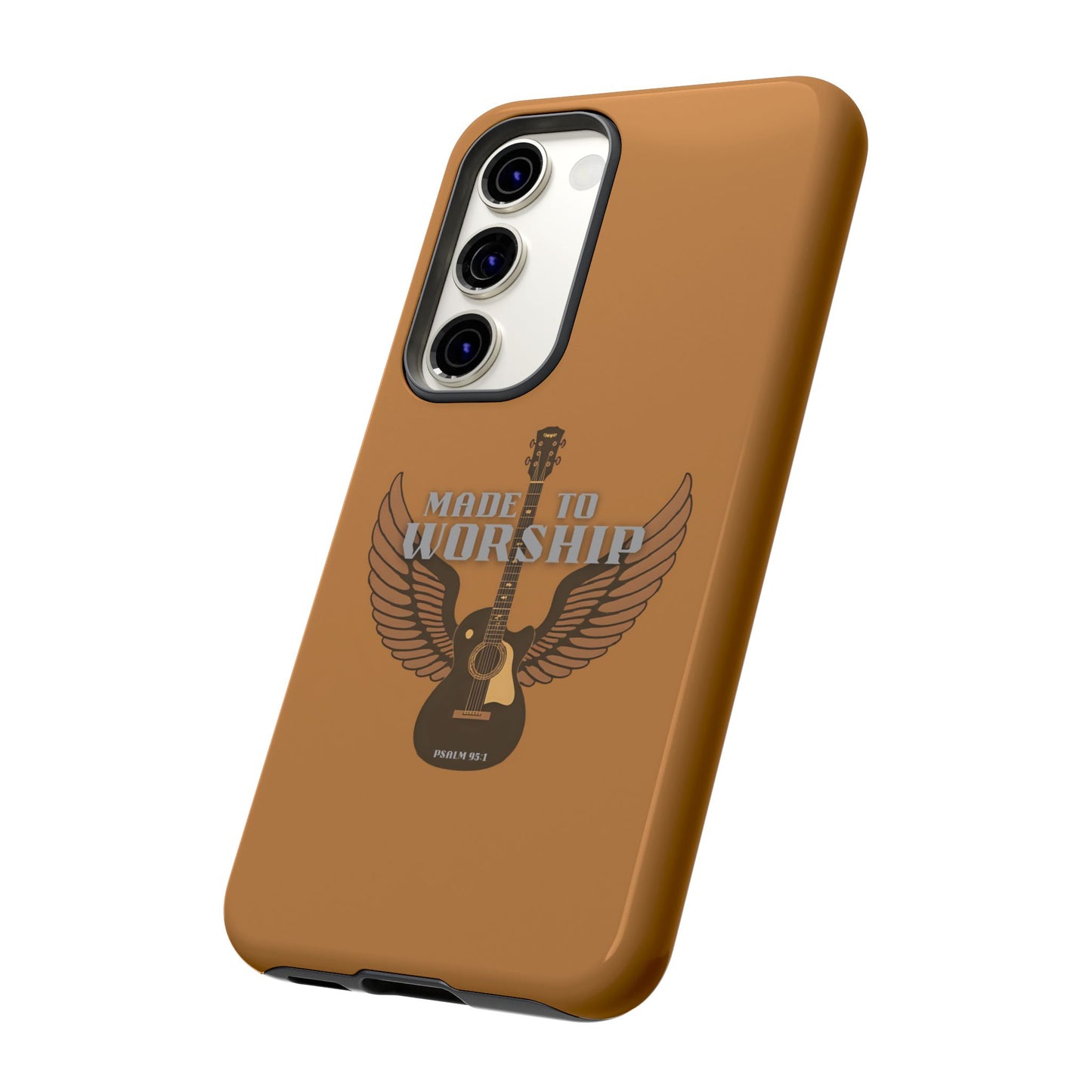 Tough Phone Case — "Made to Worship" Acoustic Guitar Wings Design