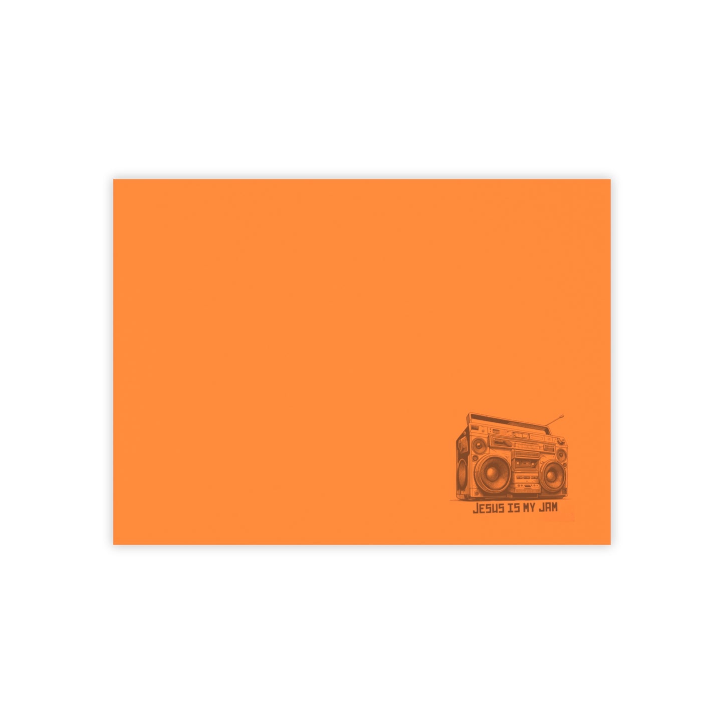 Post-it Notes — Orange Boombox Design “Jesus Is My Jam”