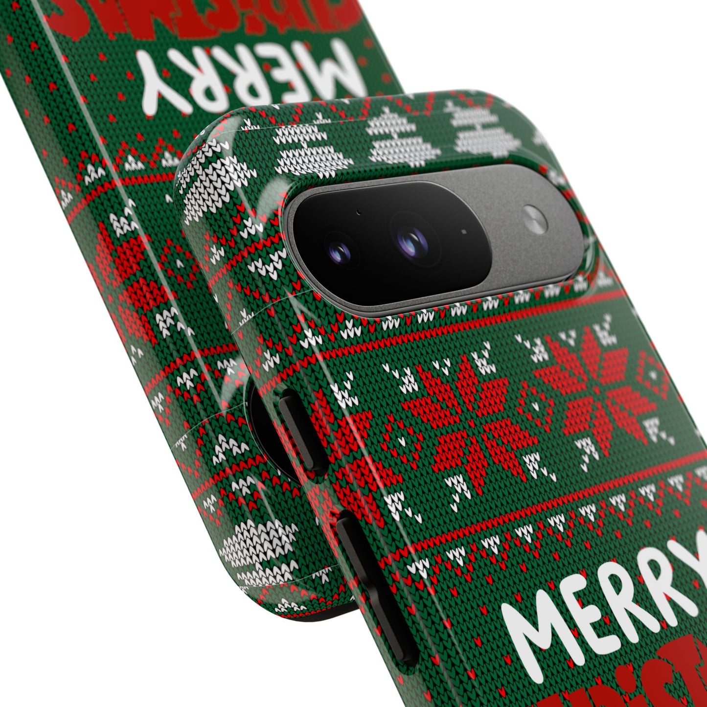 Merry Christmas Phone Case - Festive Green Ugly Sweater Design