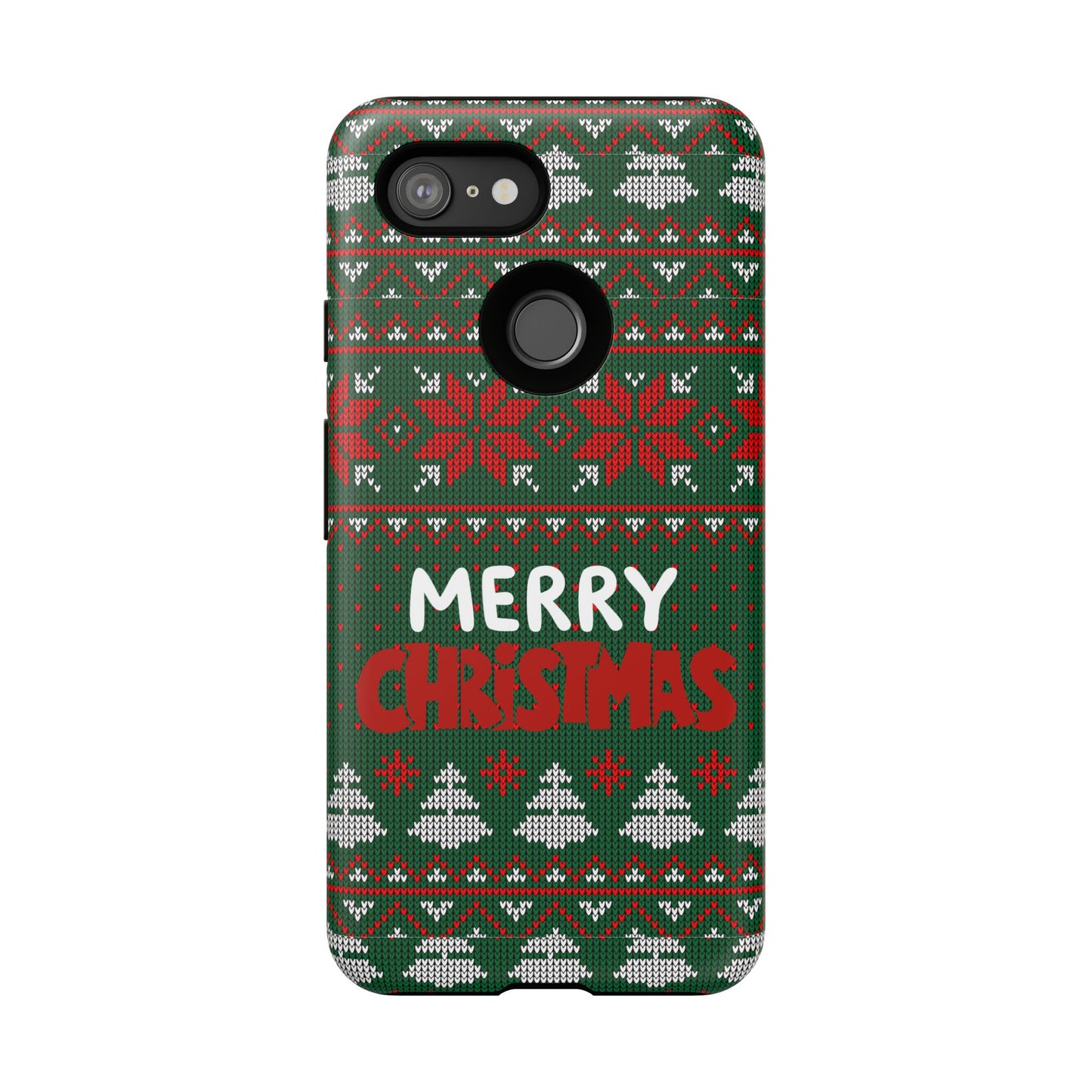 Merry Christmas Phone Case - Festive Green Ugly Sweater Design