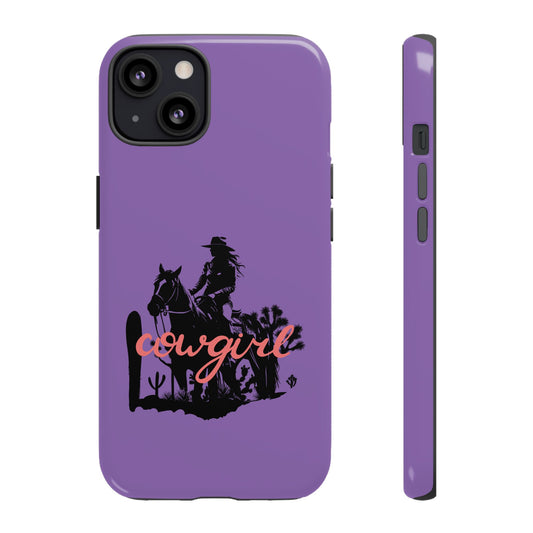 Cowgirl Phone Case — Purple Western Rider Protective Phone Cover