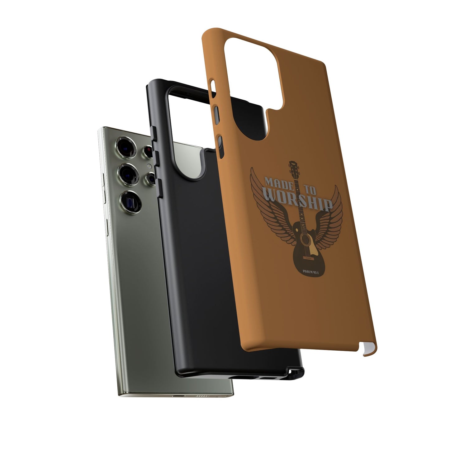 Tough Phone Case — "Made to Worship" Acoustic Guitar Wings Design