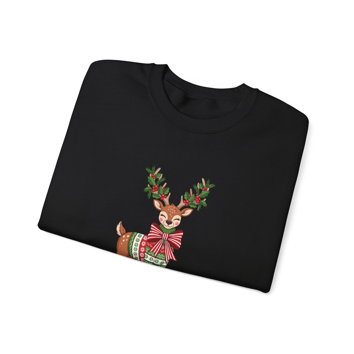 Christmas Reindeer Crewneck Sweatshirt - Festive Holiday Reindeer Design