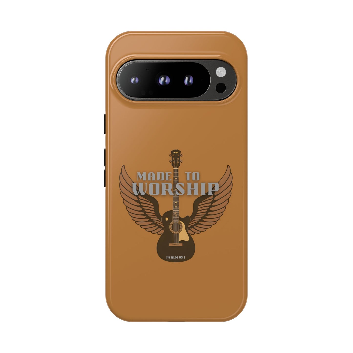 Tough Phone Case — "Made to Worship" Acoustic Guitar Wings Design