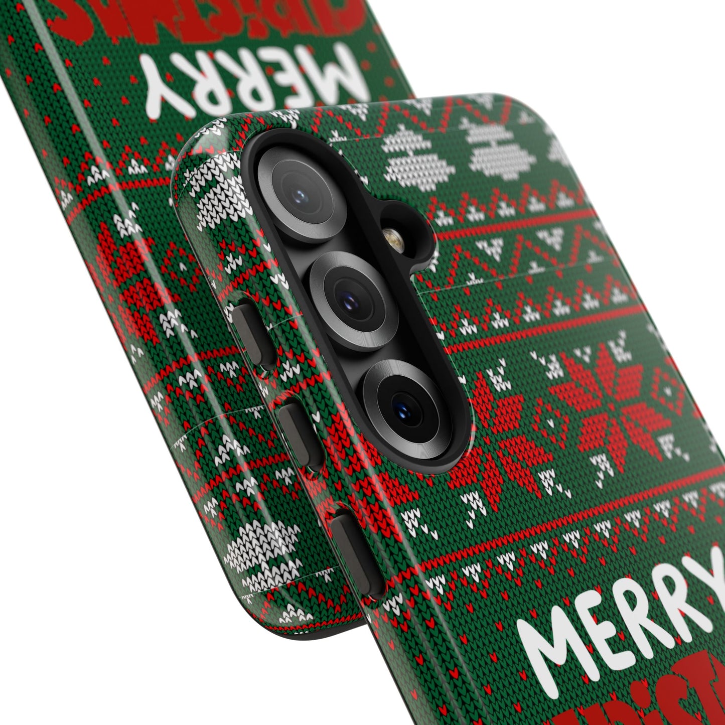 Merry Christmas Phone Case - Festive Green Ugly Sweater Design