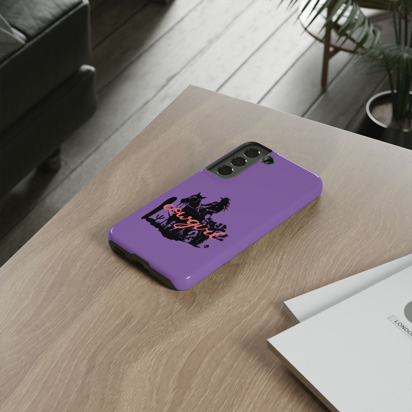 Cowgirl Phone Case — Purple Western Rider Protective Phone Cover