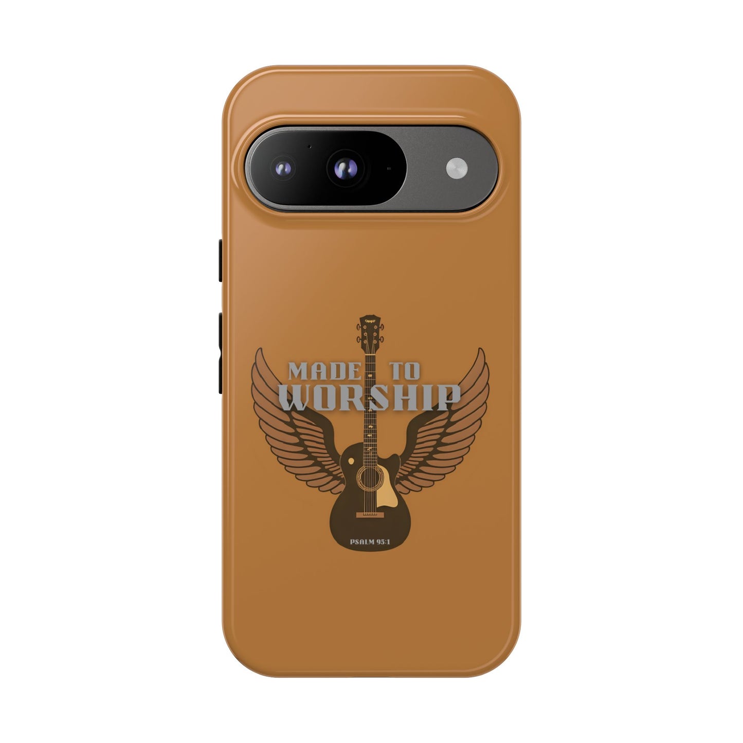 Tough Phone Case — "Made to Worship" Acoustic Guitar Wings Design
