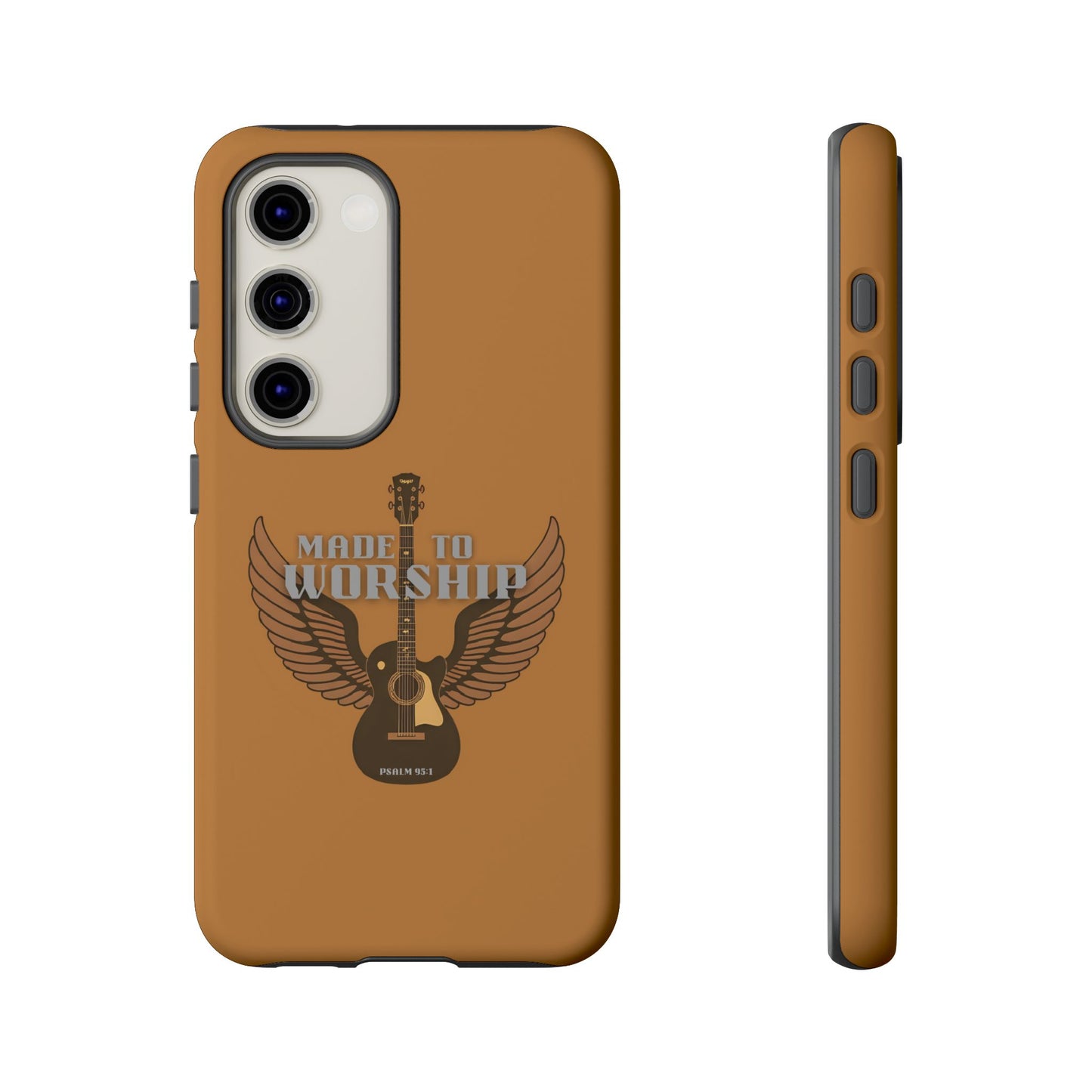 Tough Phone Case — "Made to Worship" Acoustic Guitar Wings Design