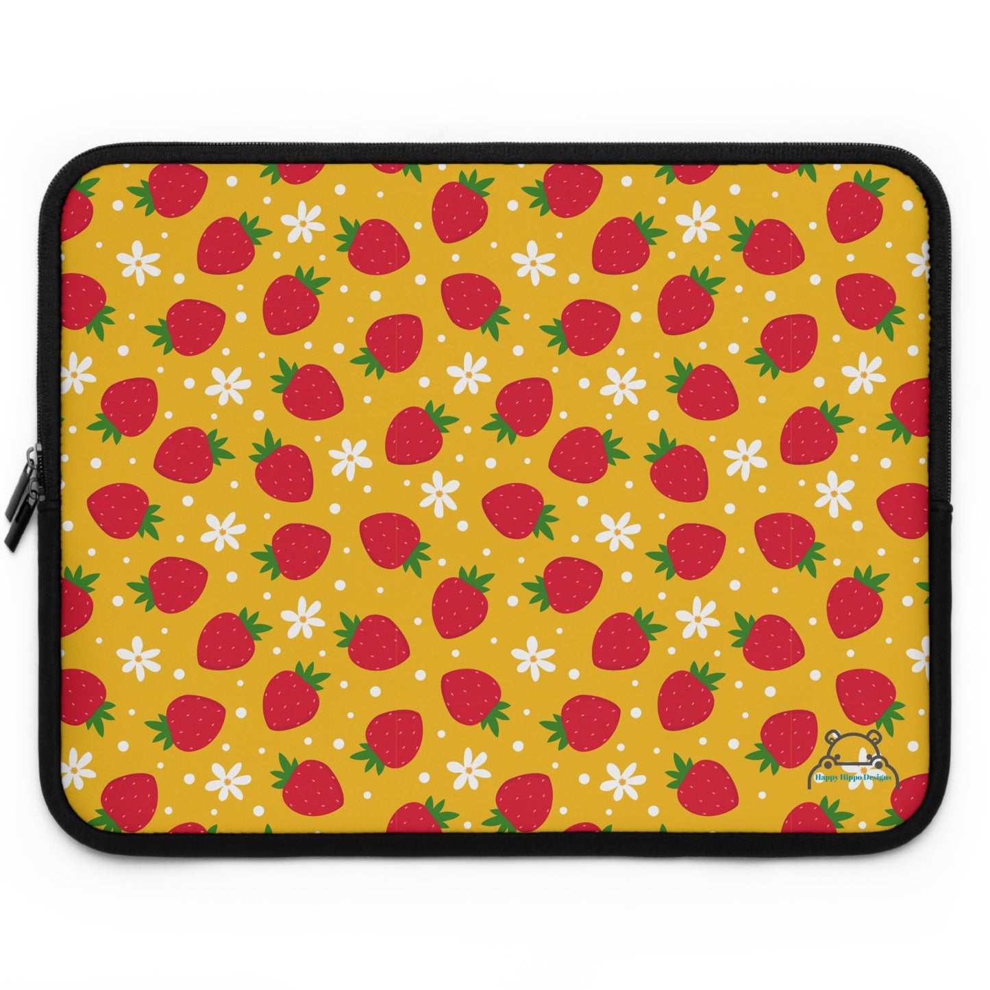 Strawberry Print Laptop Sleeve, Cute Tech Case
