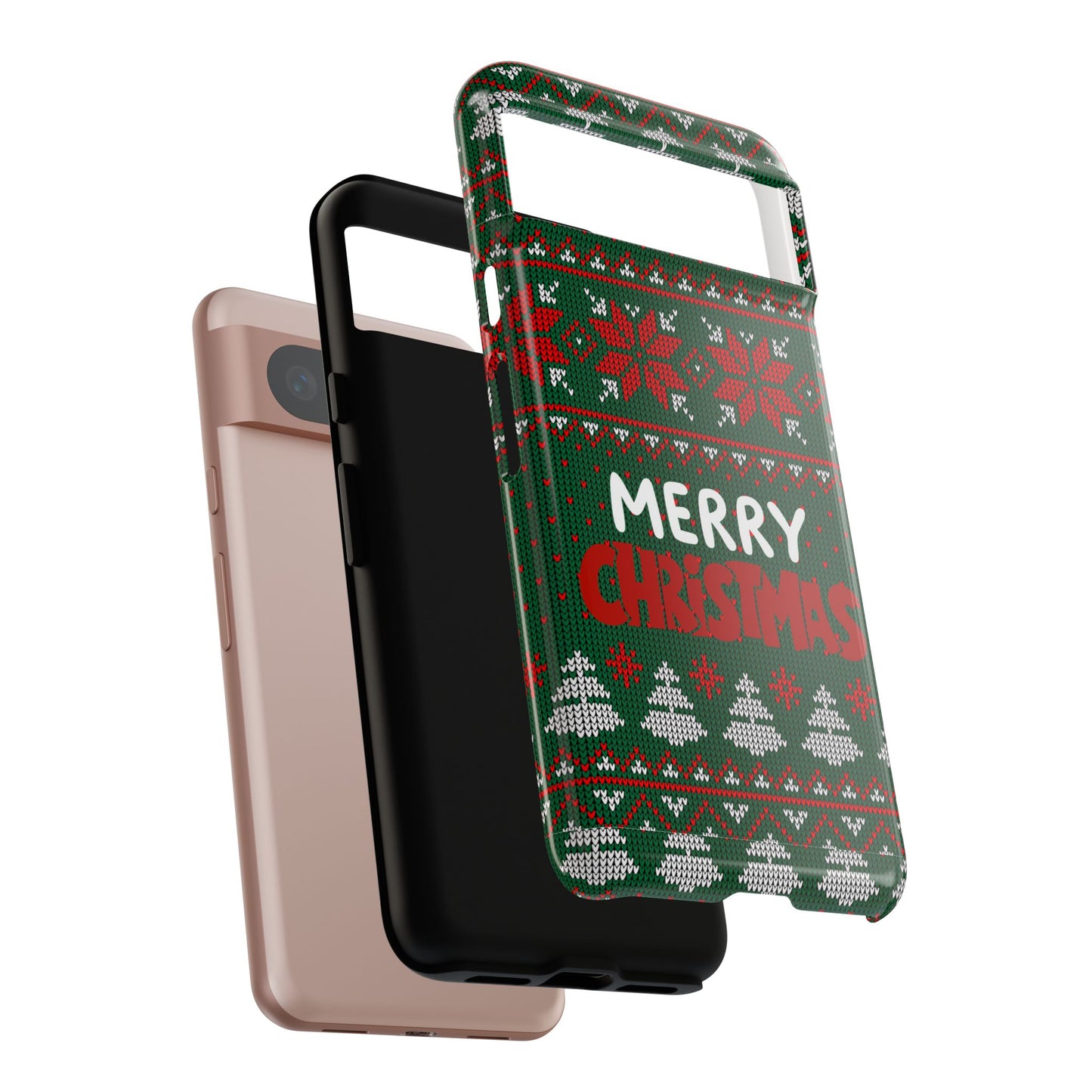 Merry Christmas Phone Case - Festive Green Ugly Sweater Design