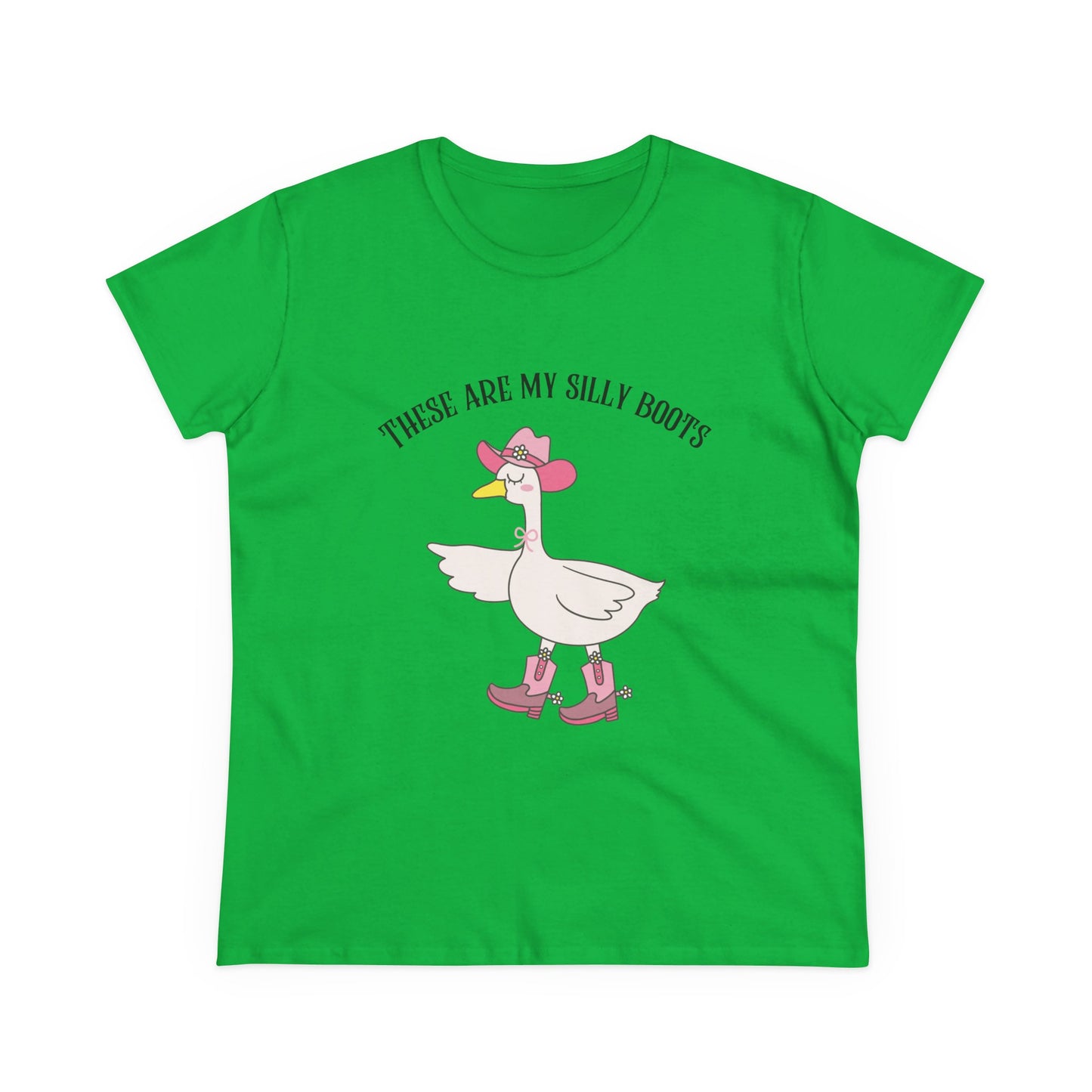 Silly Boots Women's Cotton Tee - Fun Quirky Goose Shirt