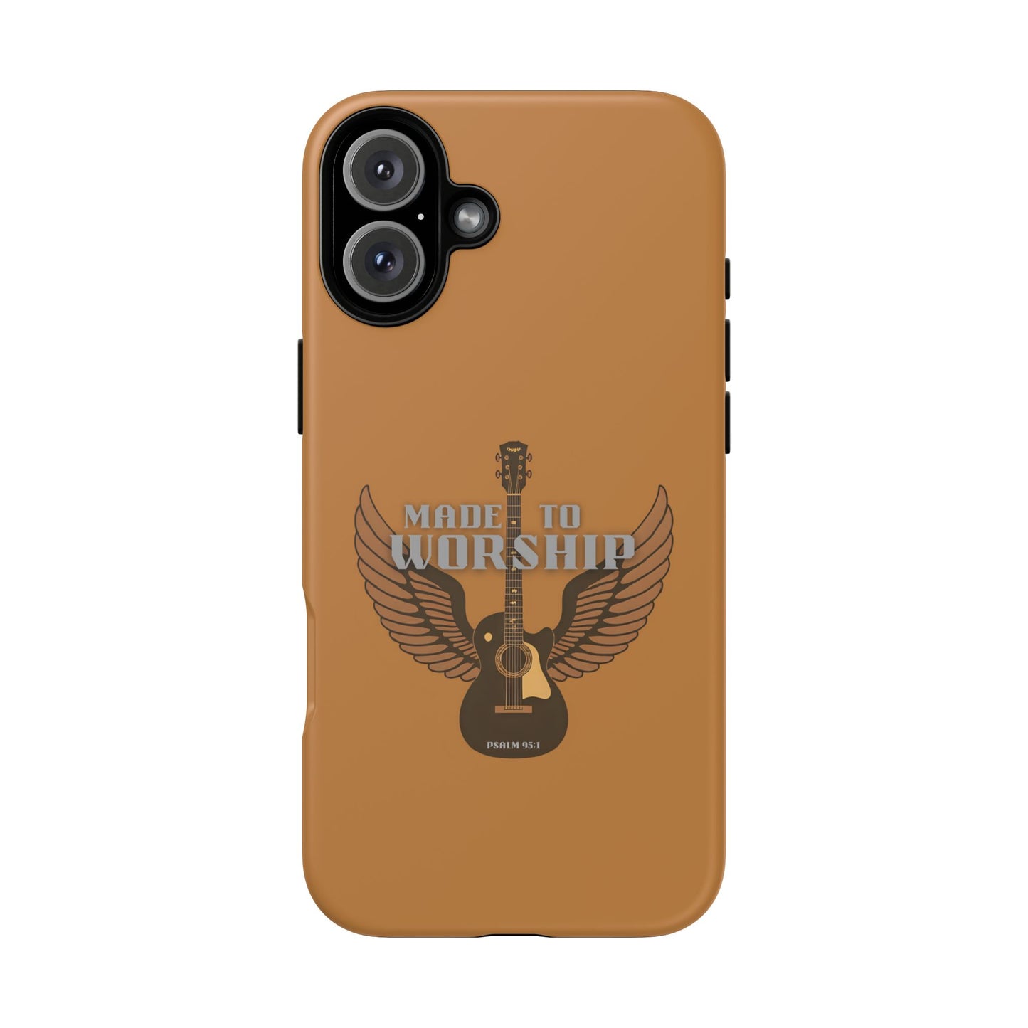 Tough Phone Case — "Made to Worship" Acoustic Guitar Wings Design