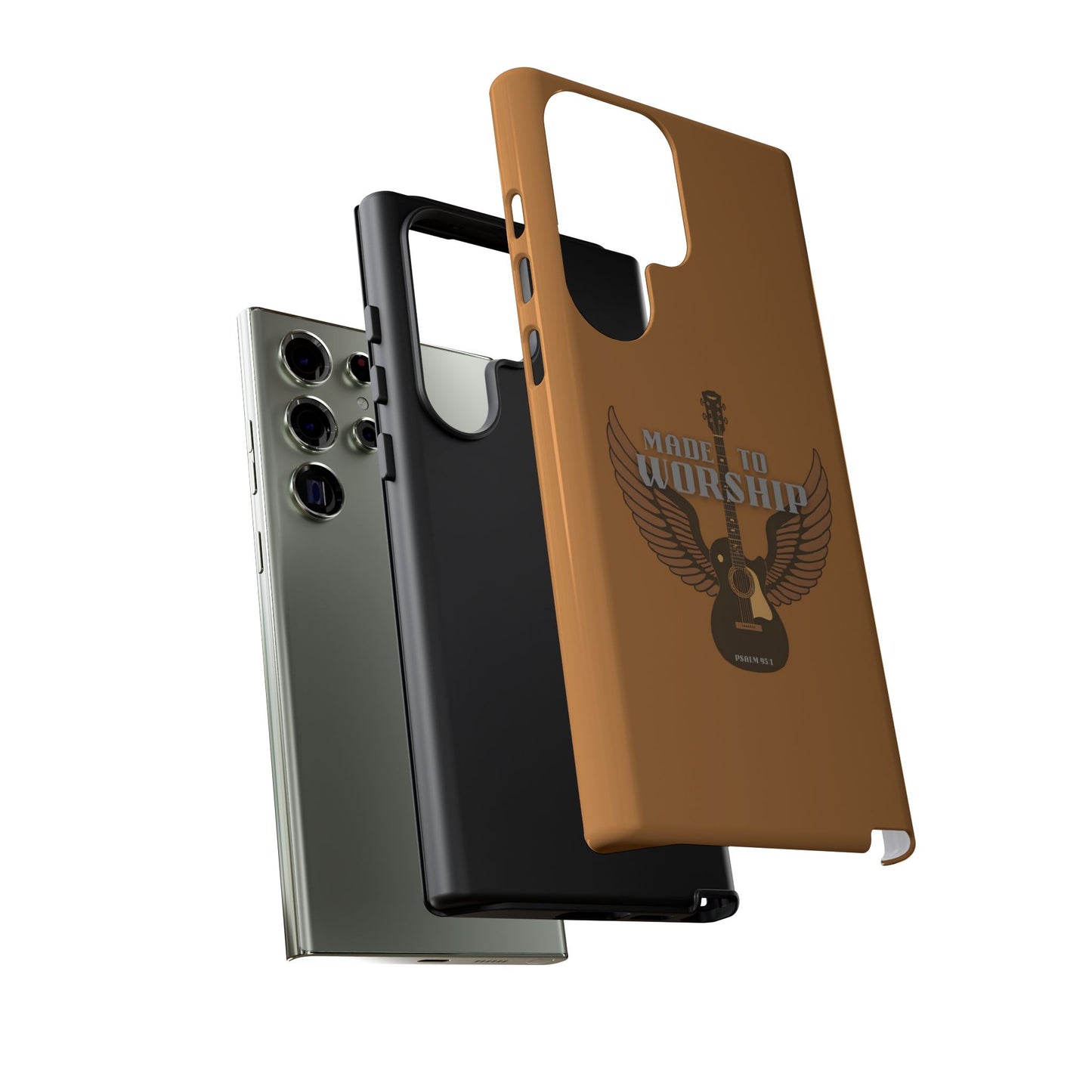 Tough Phone Case — "Made to Worship" Acoustic Guitar Wings Design