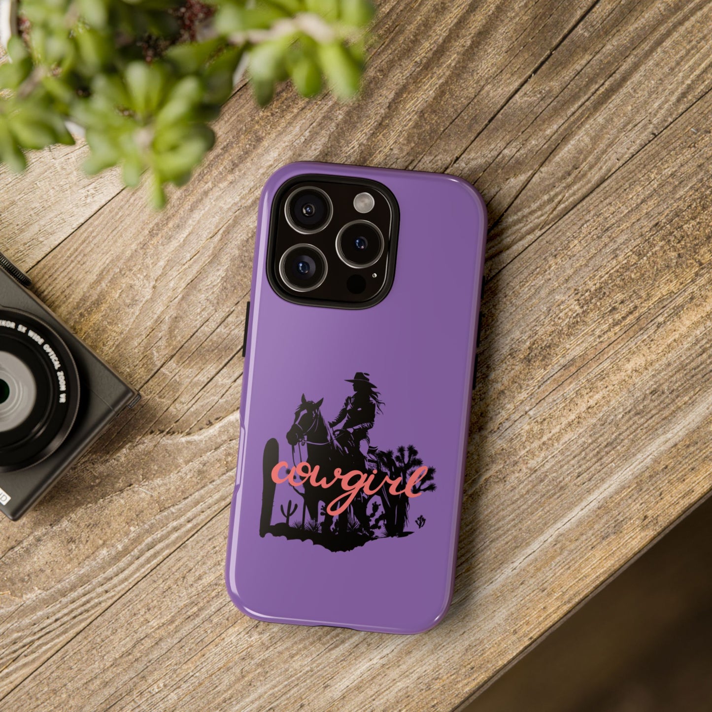 Cowgirl Phone Case — Purple Western Rider Protective Phone Cover