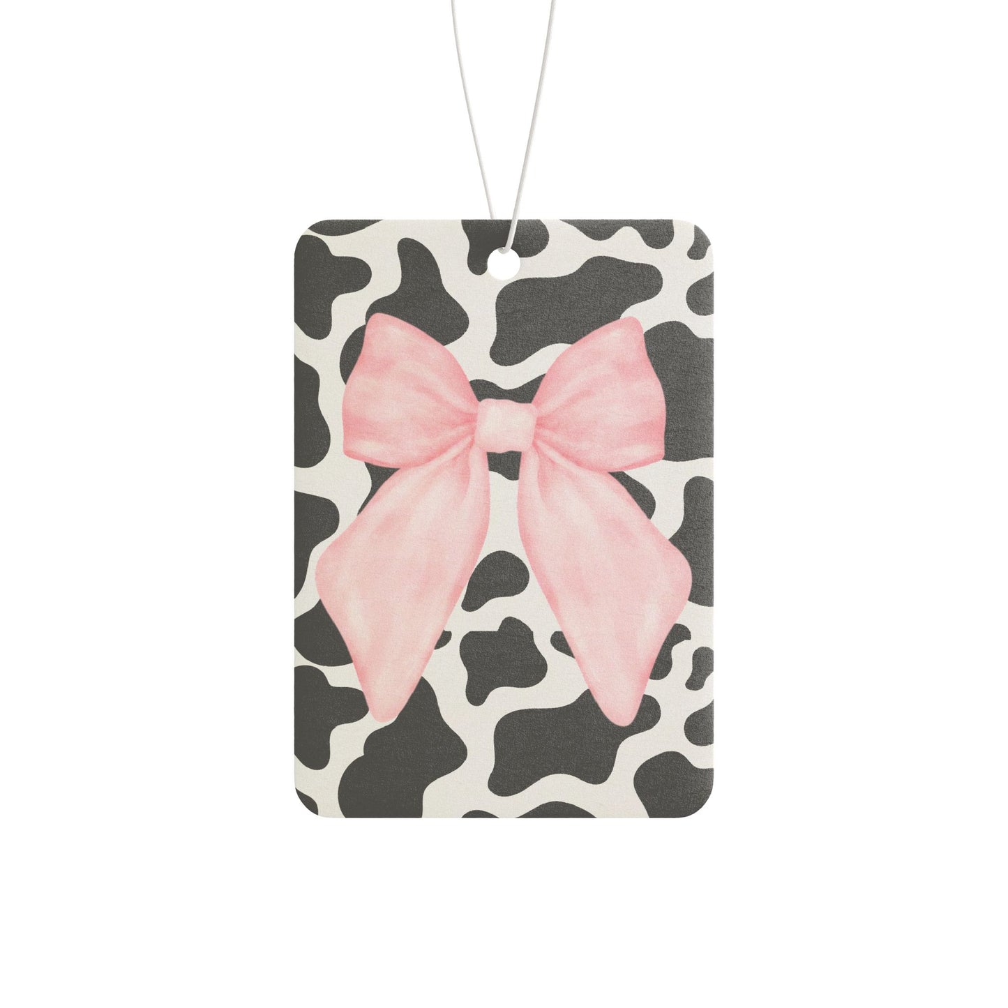 Cute Cow Print Air Freshener with Pink Bow