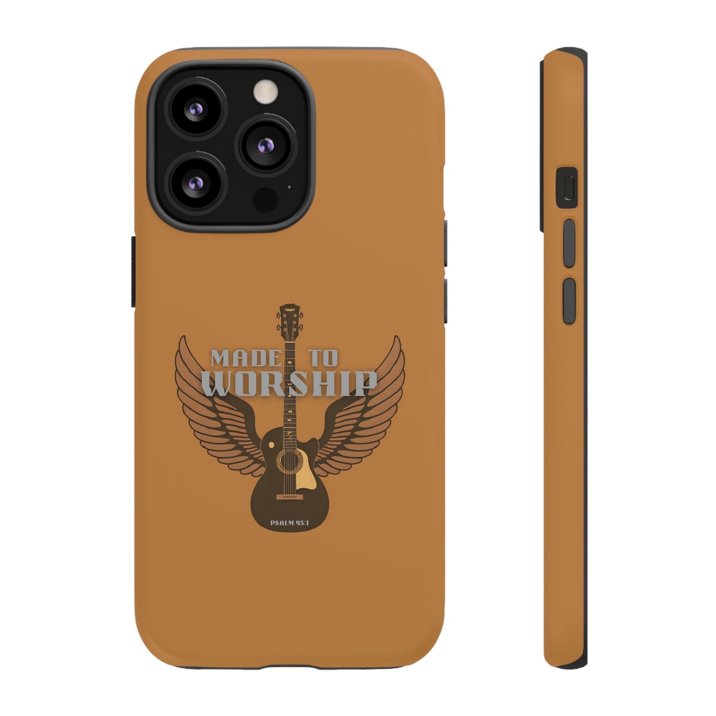 Tough Phone Case — "Made to Worship" Acoustic Guitar Wings Design