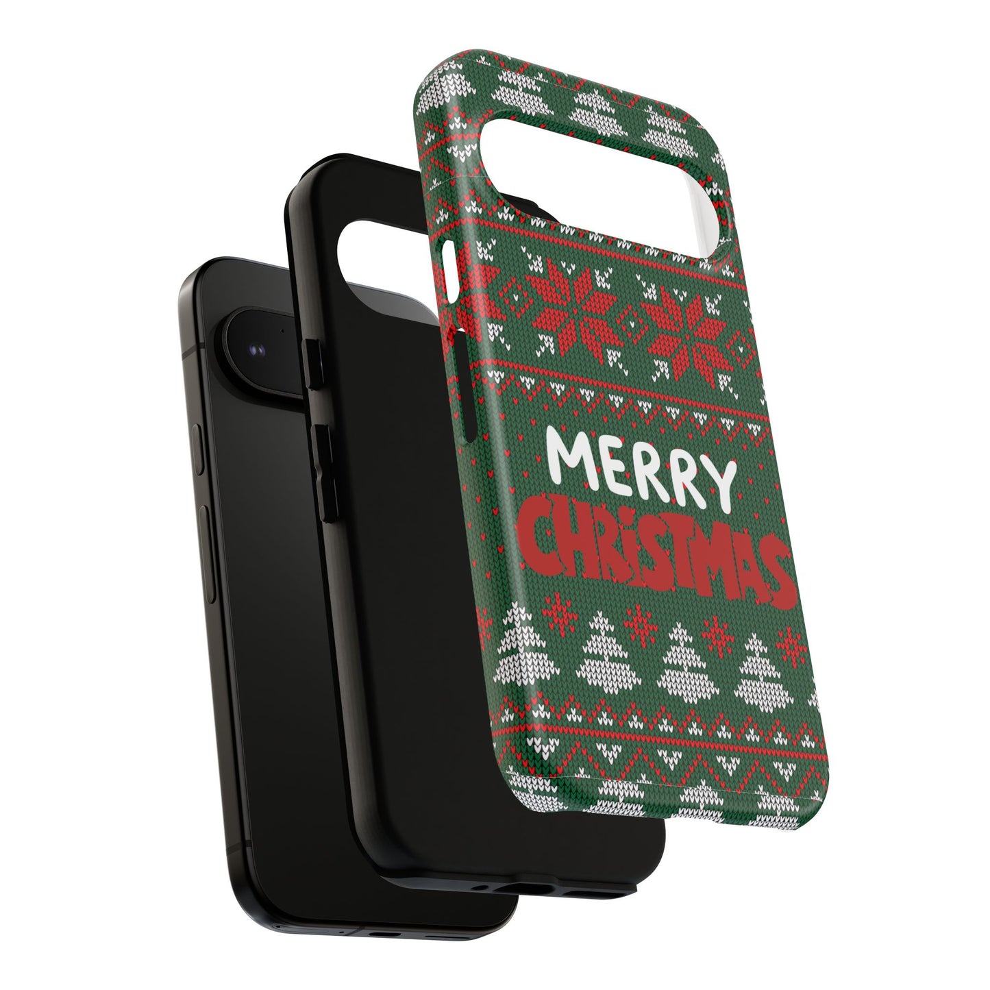 Merry Christmas Phone Case - Festive Green Ugly Sweater Design