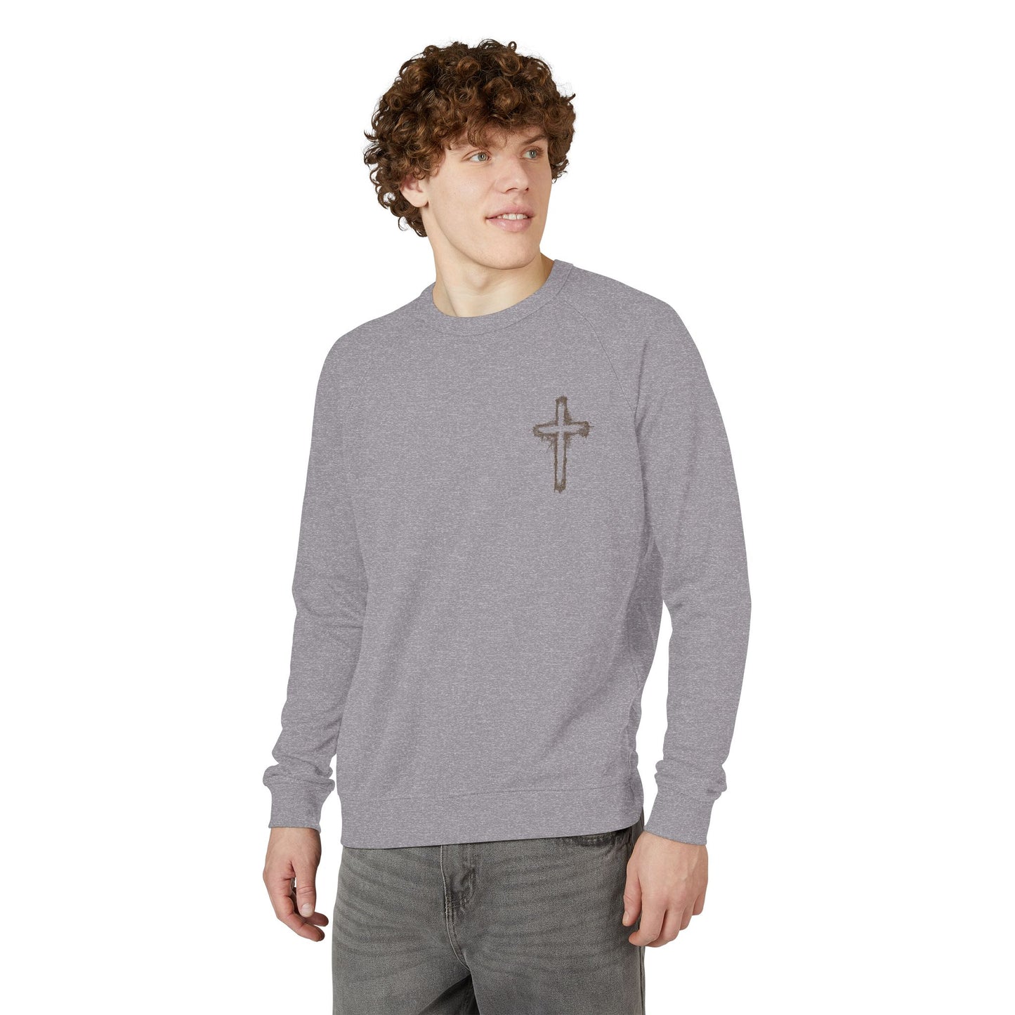 Unisex French Terry Crewneck Sweatshirt - Inspirational Decor, Casual Layering, Christian Gift, Cozy Comfort