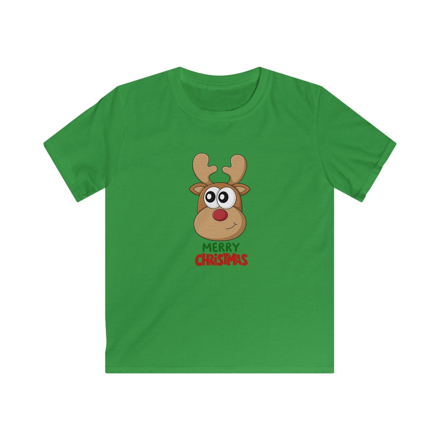 Kids T‑Shirt — Cute Reindeer 'Merry Christmas' Holiday Tee for Boys & Girls