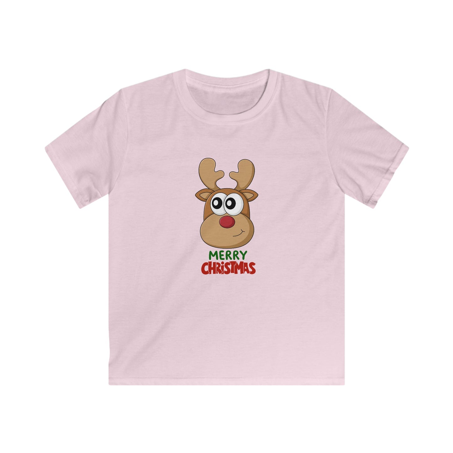 Kids T‑Shirt — Cute Reindeer 'Merry Christmas' Holiday Tee for Boys & Girls