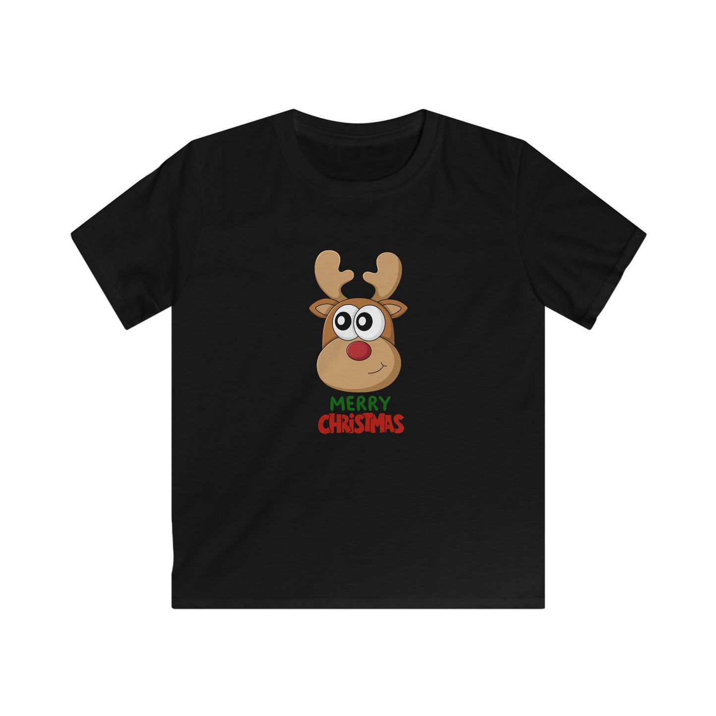 Kids T‑Shirt — Cute Reindeer 'Merry Christmas' Holiday Tee for Boys & Girls