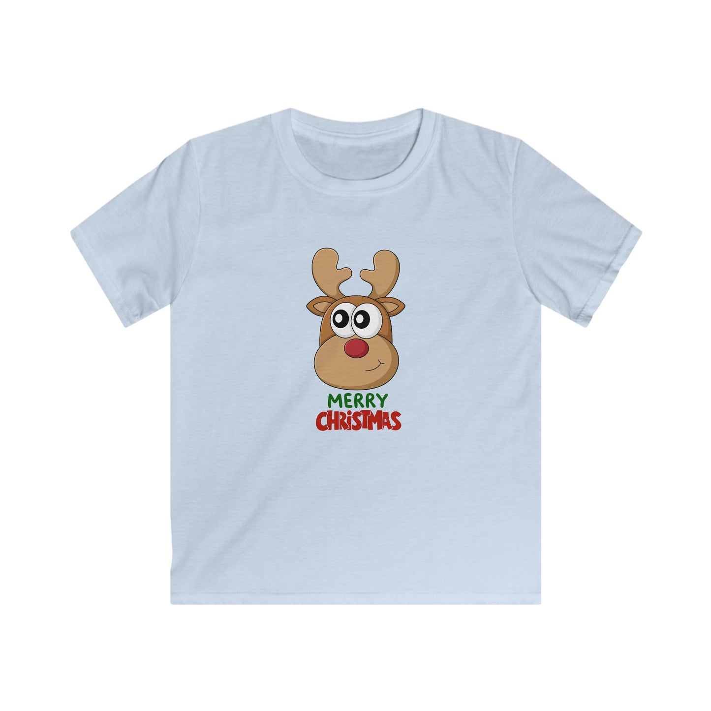 Kids T‑Shirt — Cute Reindeer 'Merry Christmas' Holiday Tee for Boys & Girls