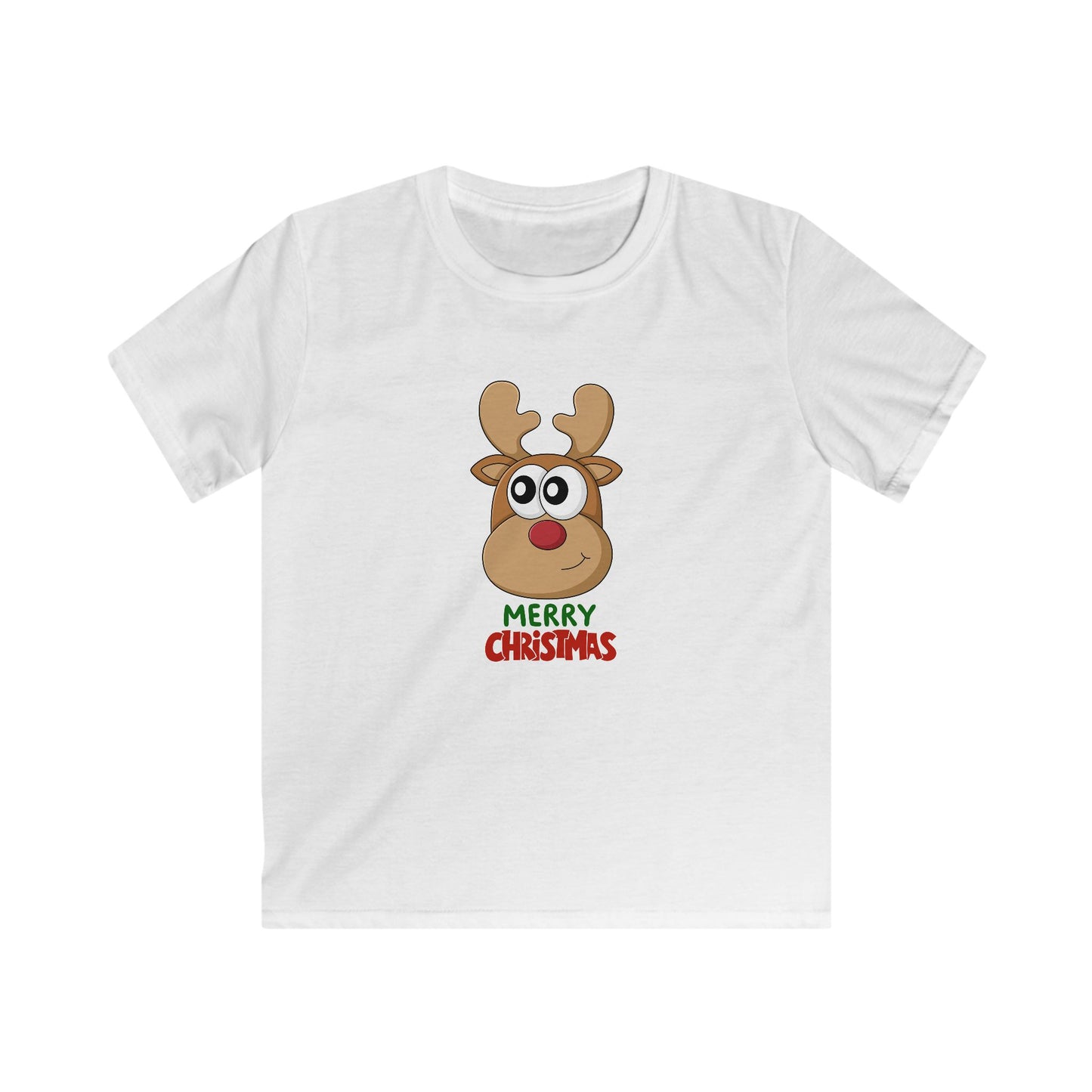 Kids T‑Shirt — Cute Reindeer 'Merry Christmas' Holiday Tee for Boys & Girls
