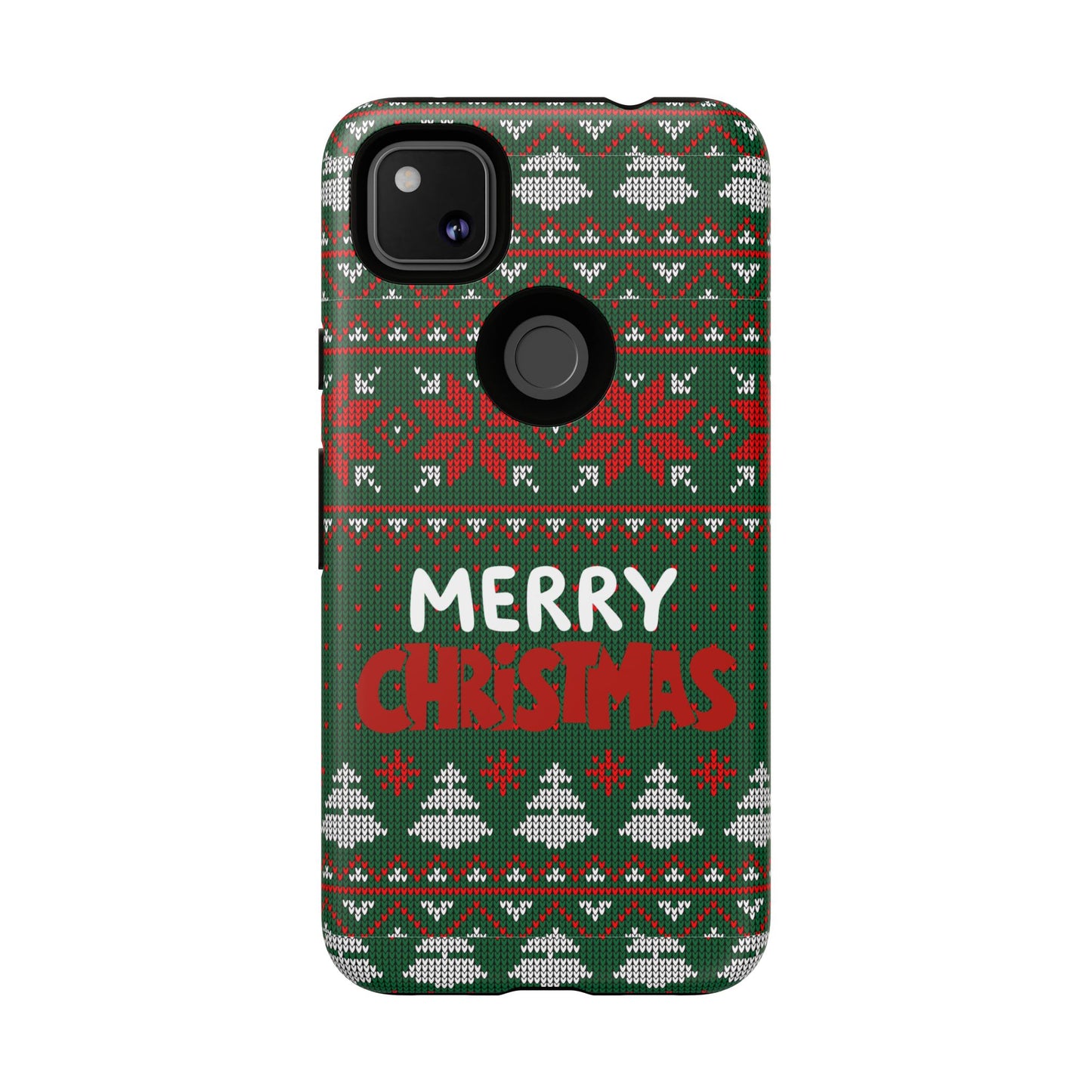 Merry Christmas Phone Case - Festive Green Ugly Sweater Design