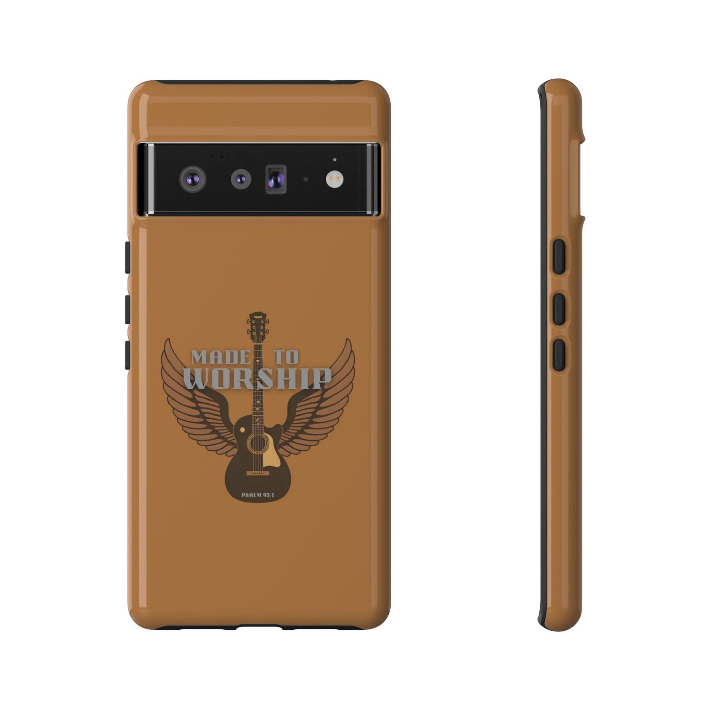 Tough Phone Case — "Made to Worship" Acoustic Guitar Wings Design