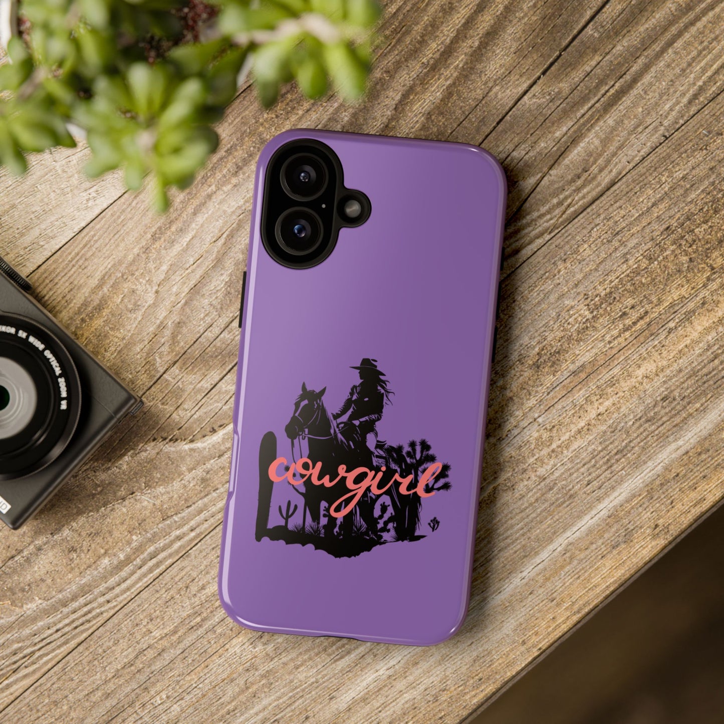 Cowgirl Phone Case — Purple Western Rider Protective Phone Cover