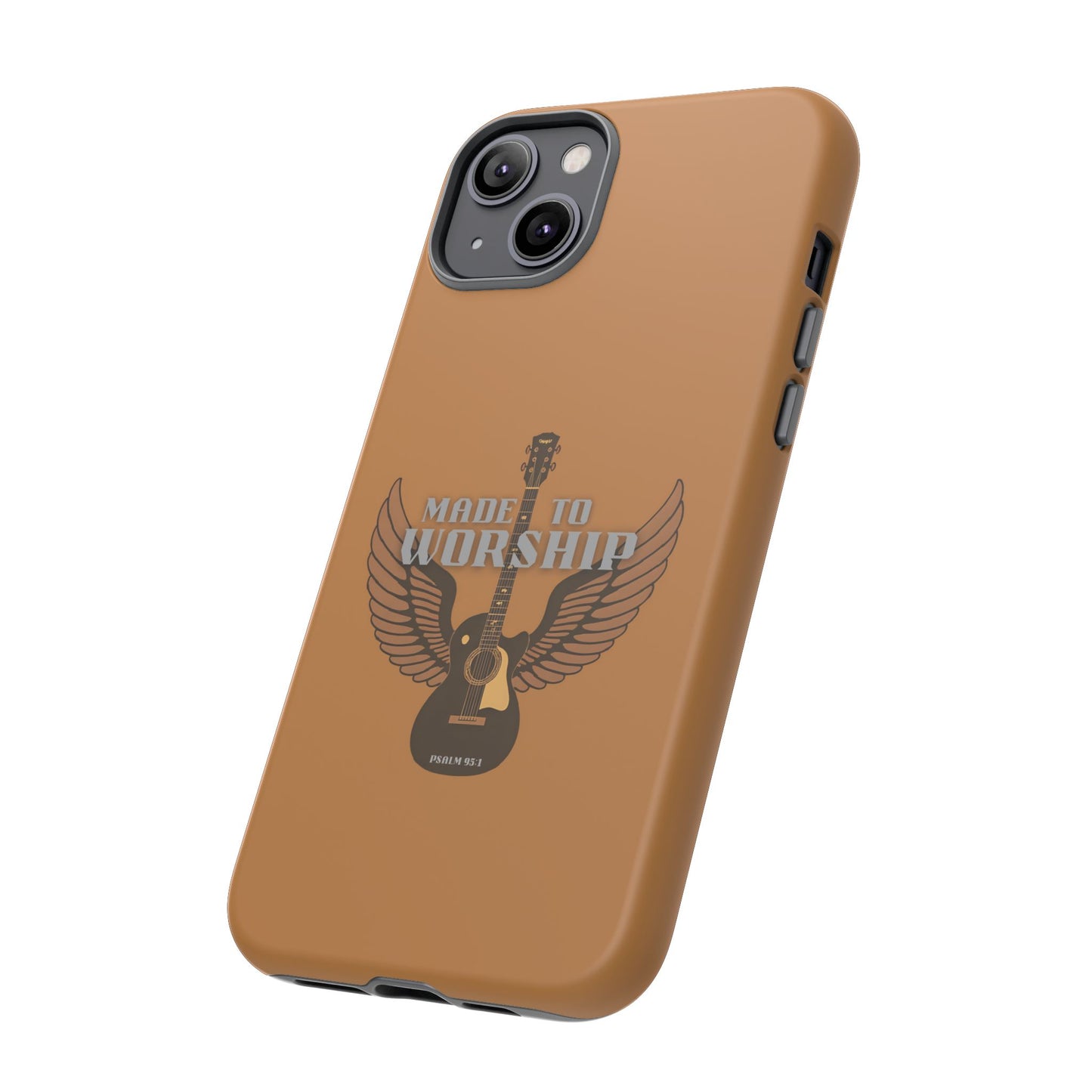 Tough Phone Case — "Made to Worship" Acoustic Guitar Wings Design