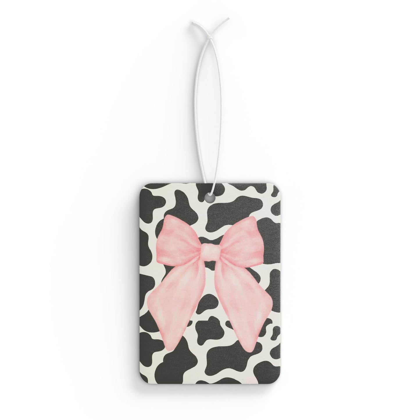 Cute Cow Print Air Freshener with Pink Bow