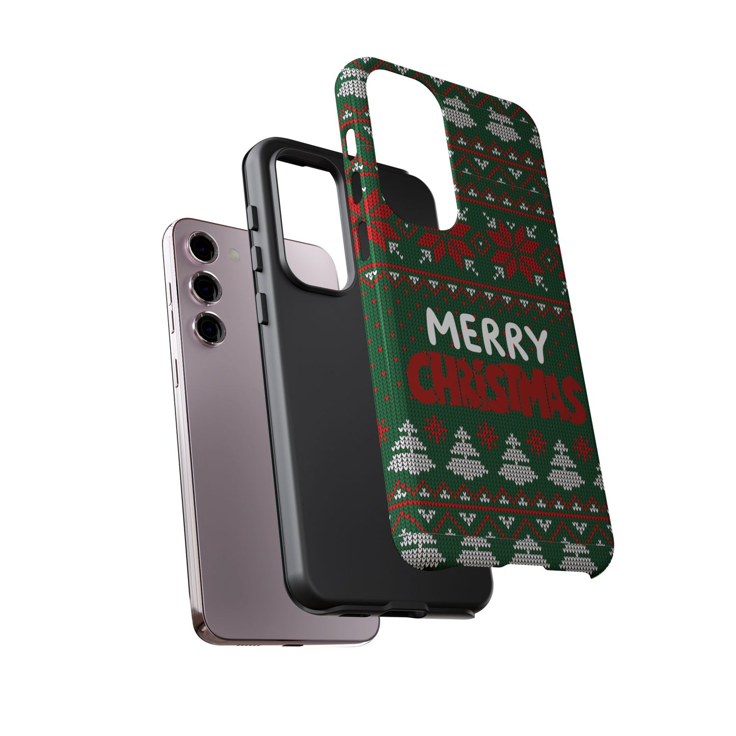 Merry Christmas Phone Case - Festive Green Ugly Sweater Design