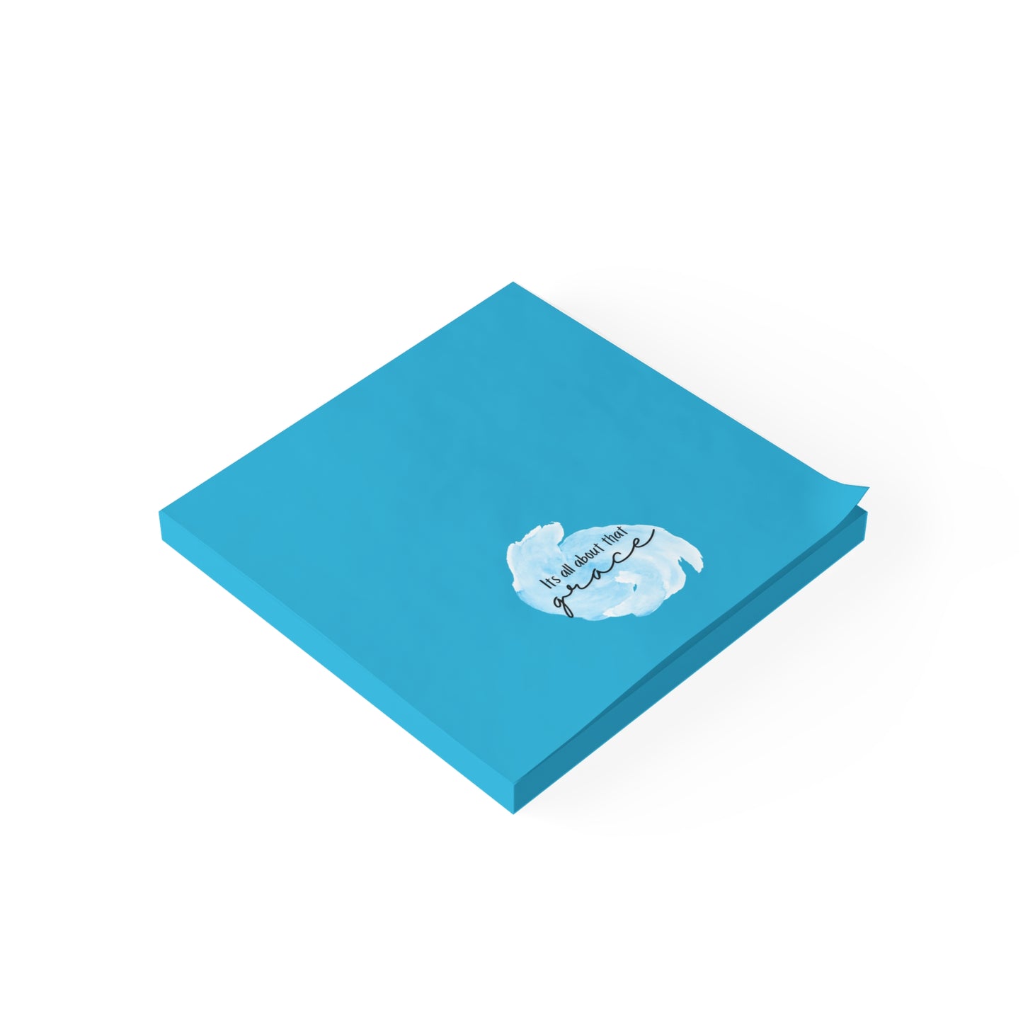 Inspirational Post-it Notes — "It's All About That Grace" Blue Sticky Notes