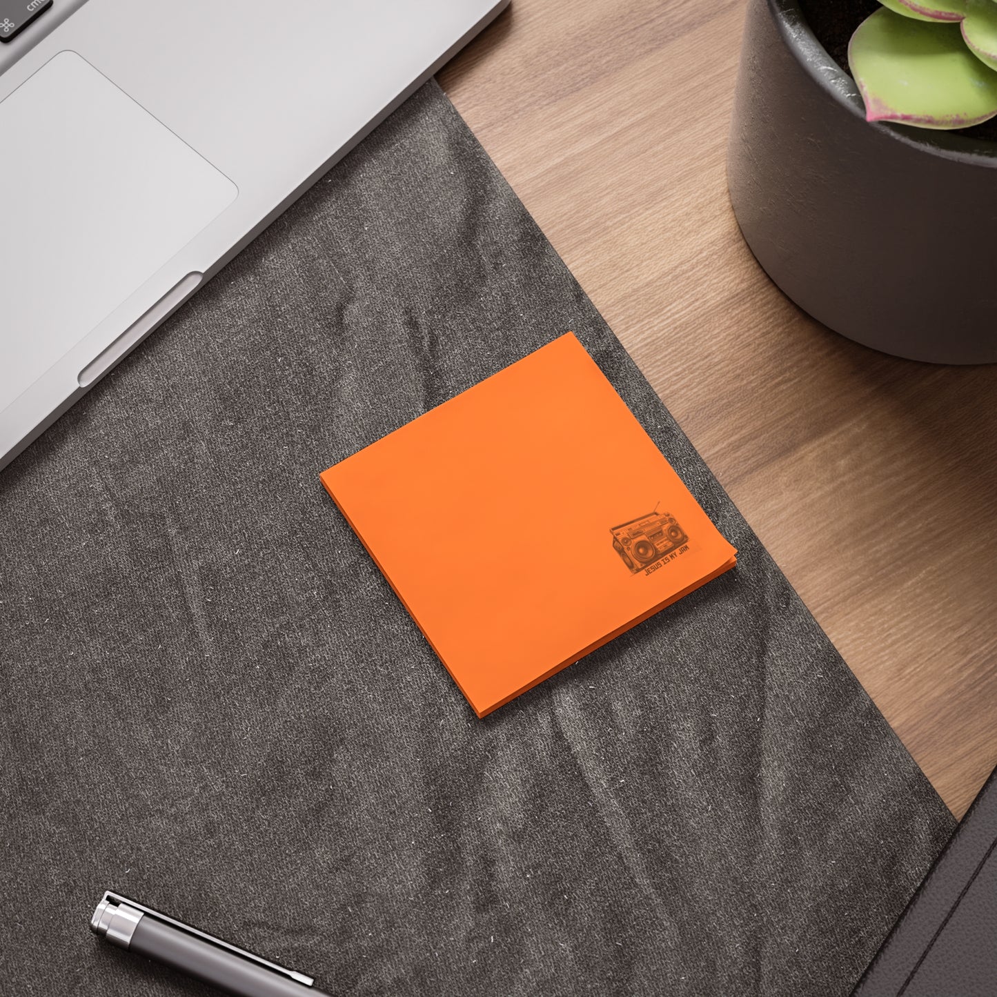Post-it Notes — Orange Boombox Design “Jesus Is My Jam”