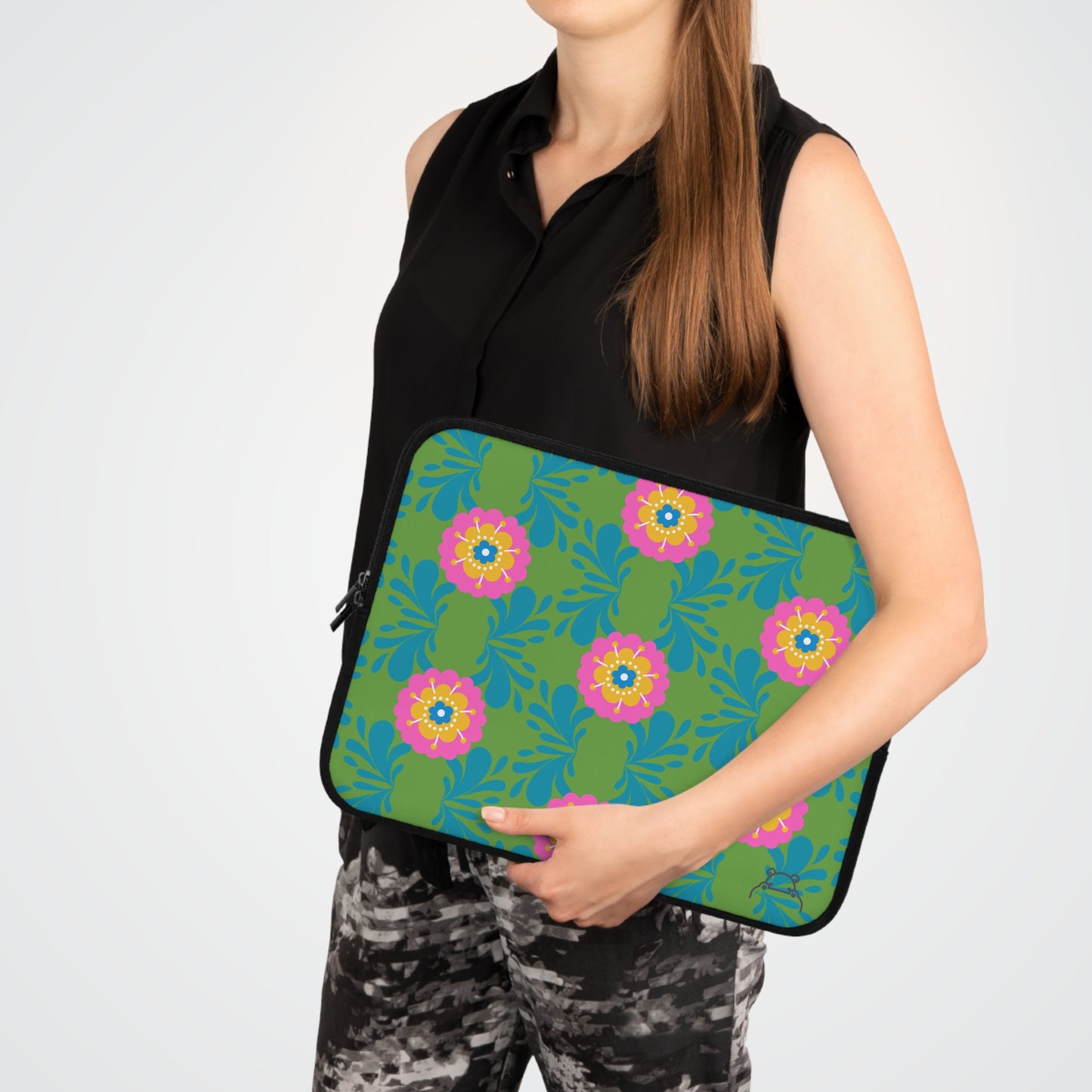 Vibrant Floral Laptop Sleeve, Colorful Tech Pouch, Flowers Design, Eco-Friendly Sleeve, Gift for Students, Stylish Computer Case, [...]