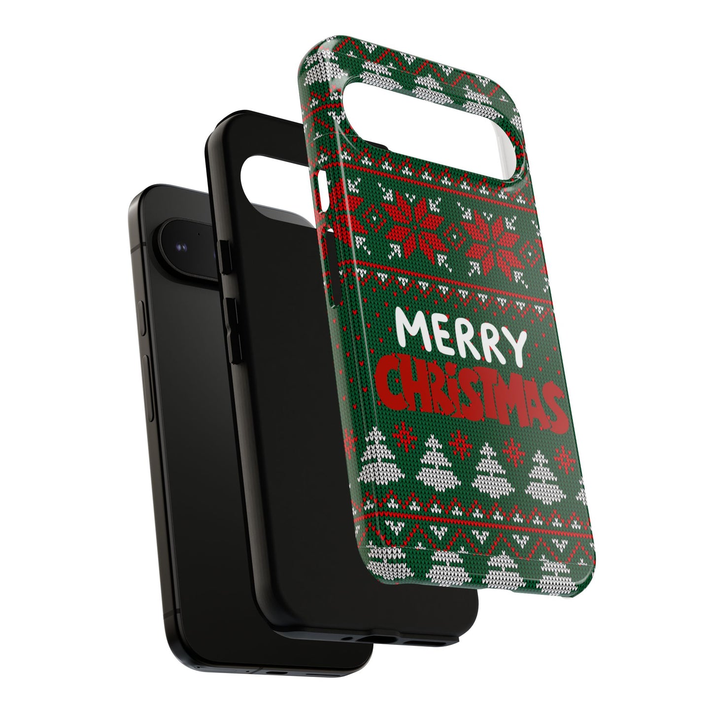 Merry Christmas Phone Case - Festive Green Ugly Sweater Design