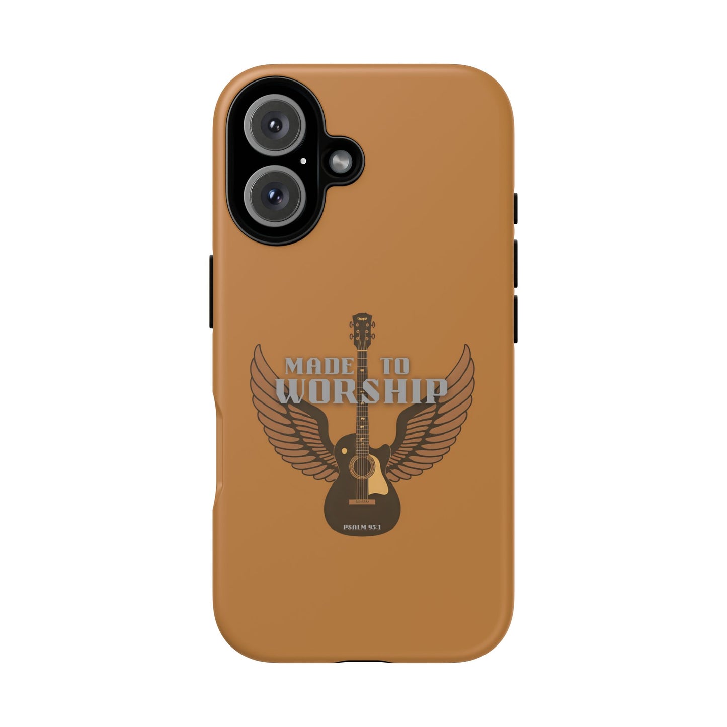 Tough Phone Case — "Made to Worship" Acoustic Guitar Wings Design