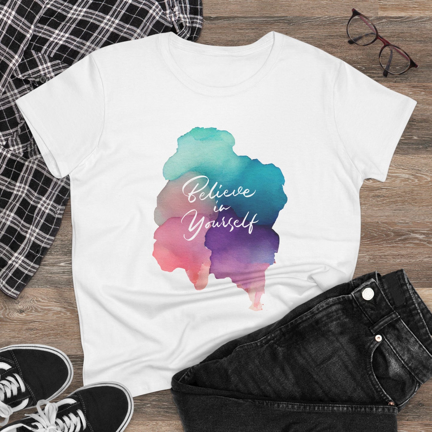 Motivational Women's Tee - 'Believe in Yourself' Casual Cotton Shirt, Gift for Her, Inspirational T-Shirt, Everyday Wear, [...]