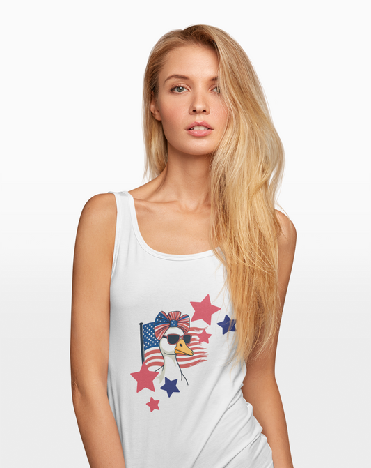 Patriotic Womens Racerback Tank Top  Fourth of July, Independence Day, Summer Vibes, USA Pride, Casual Wear