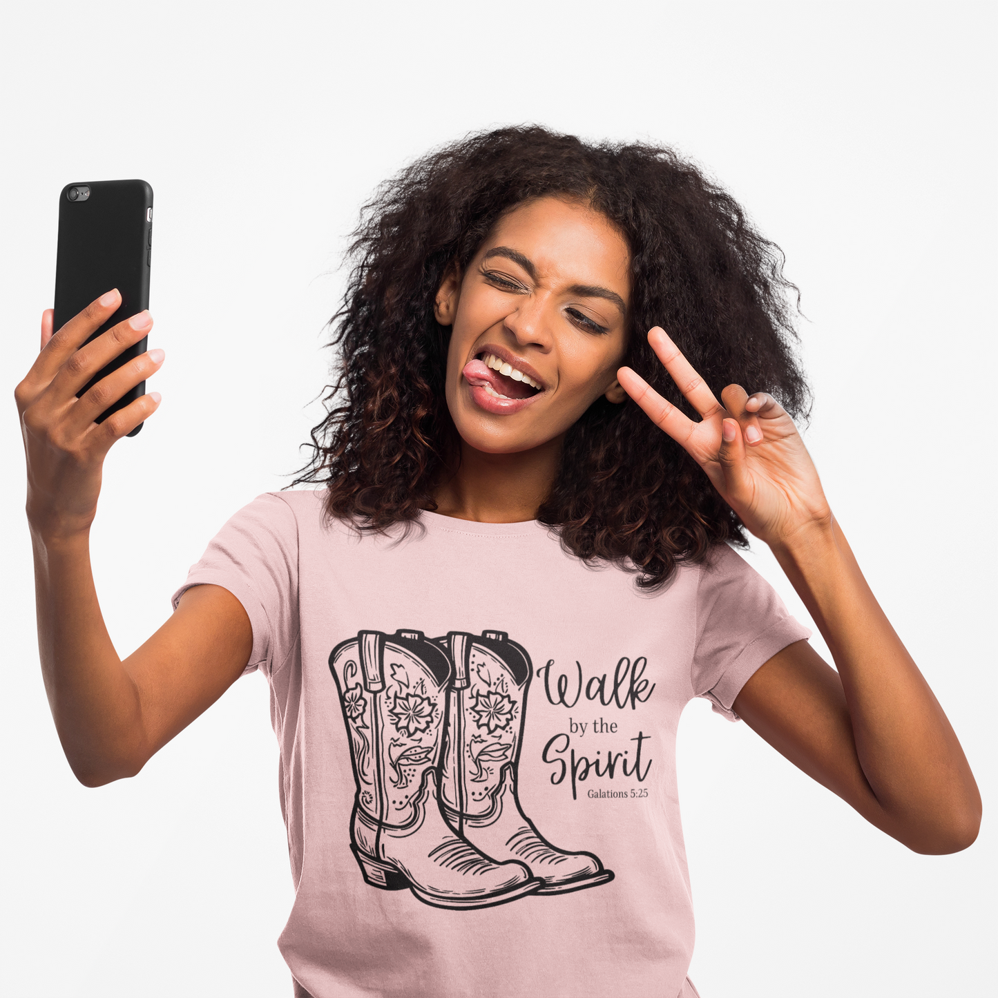 Cowgirl Boots Walk by the Spirit - Womens T- shirt