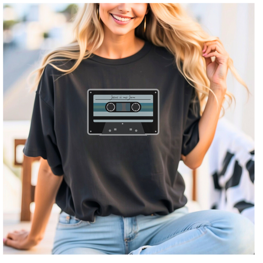 Jesus is my Jam Vintage Tape Design-Faith Based Unisex Tee